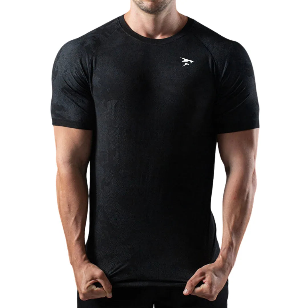 Dry-Kurzarmshirt – Schwarz – Nahtlos