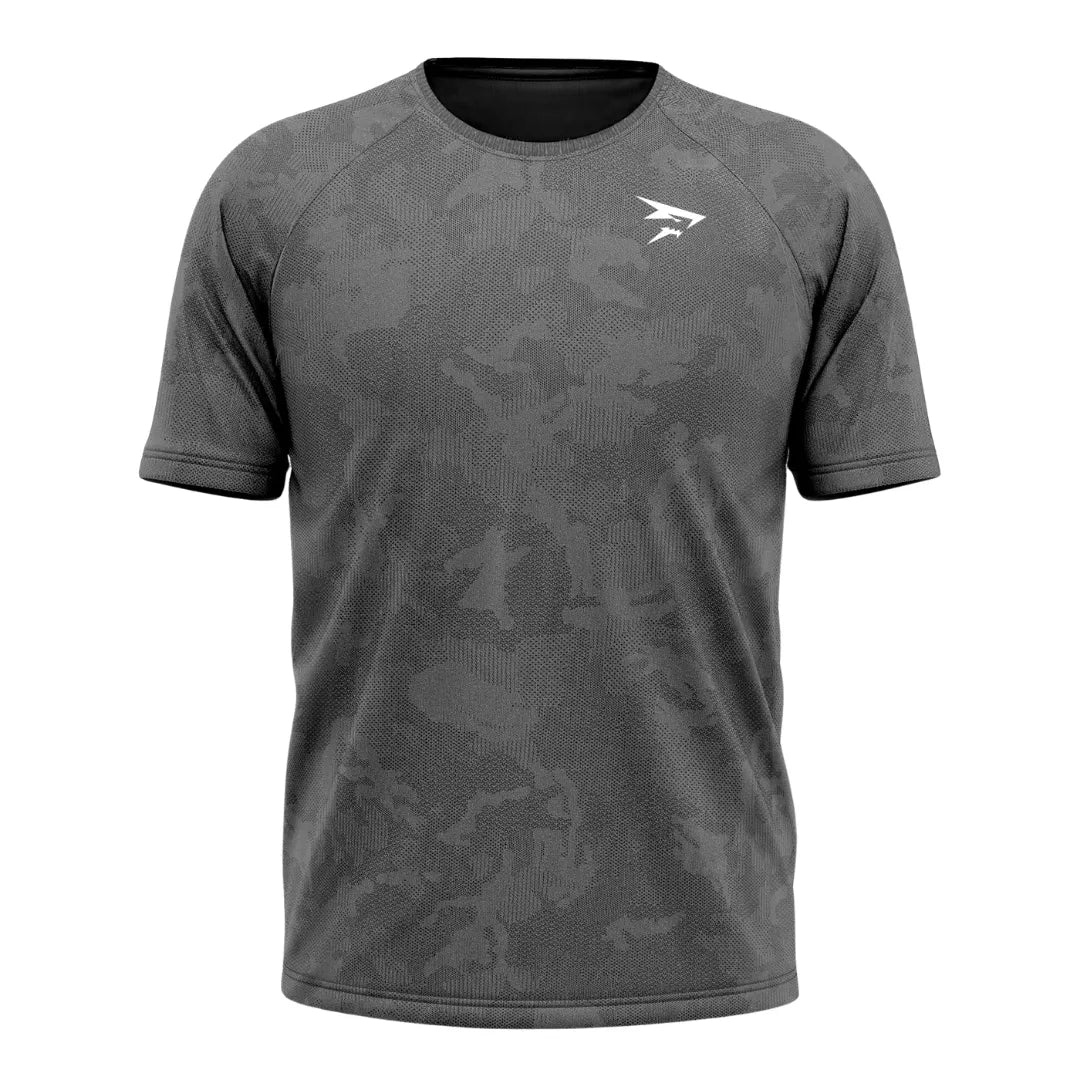 Nahtloses, schnelltrocknendes Kurzarmshirt – Grau
