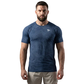Dry-Kurzarmshirt – Blau – Nahtlos