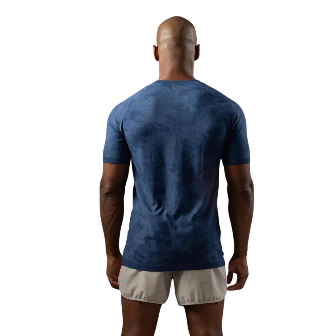 Dry-Kurzarmshirt – Blau – Nahtlos