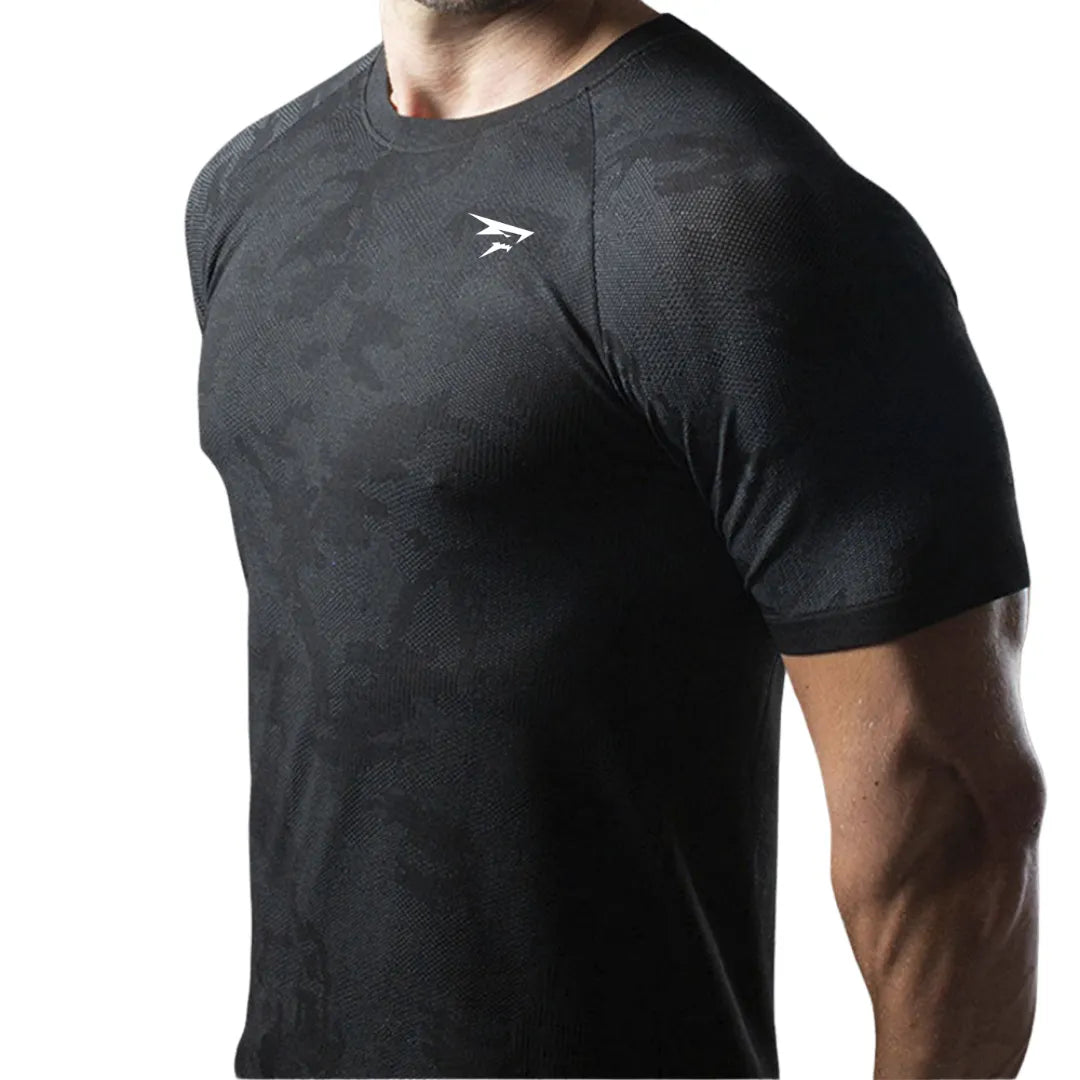 Dry-Kurzarmshirt – Schwarz – Nahtlos