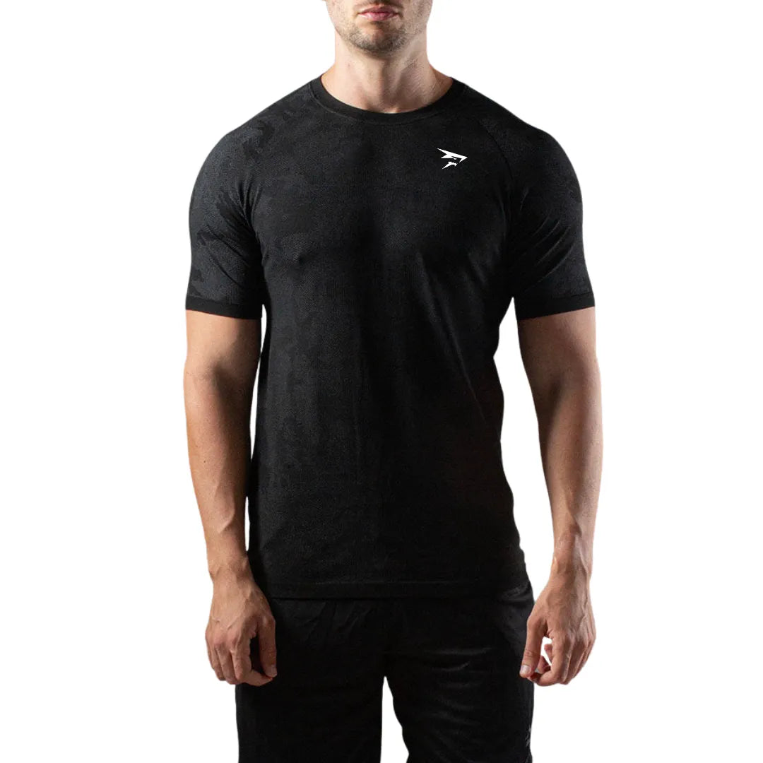 Dry-Kurzarmshirt – Schwarz – Nahtlos