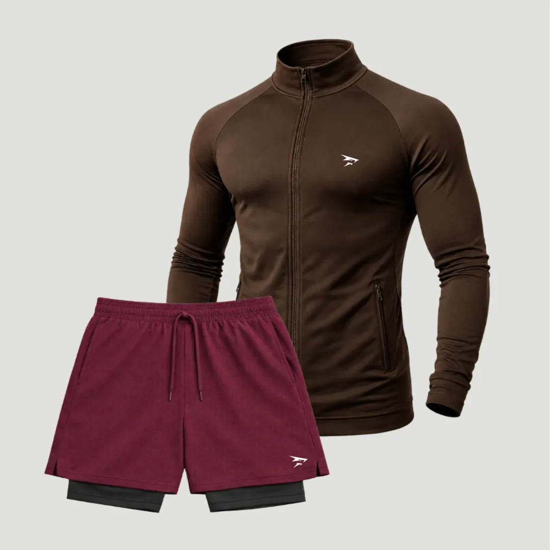 Set: 1 Kompressionsjacke + 1 Paar 2-in-1-Kompressionsshorts