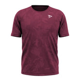 Nahtloses Kurzarm-Funktionsshirt – Weinrot