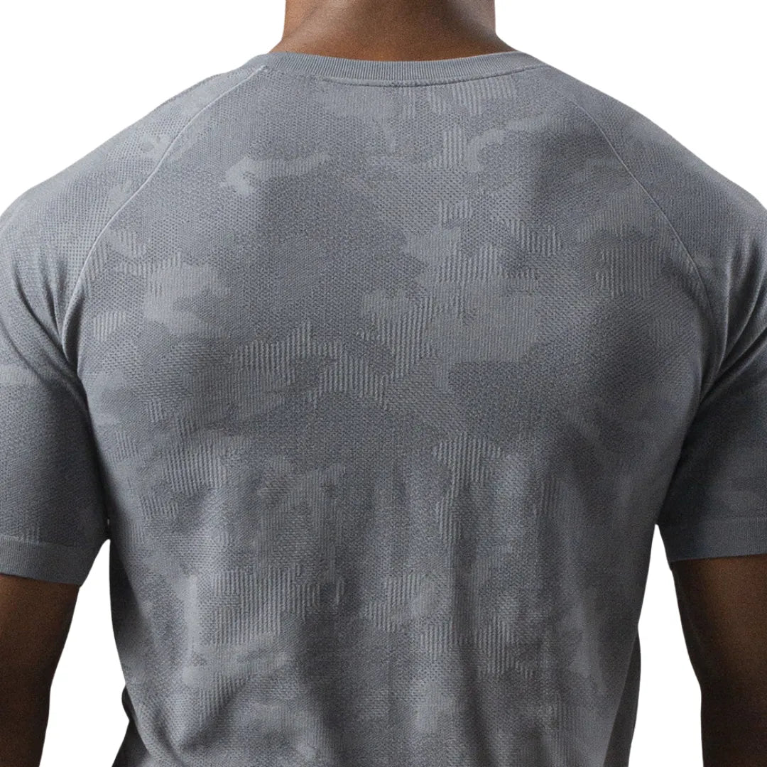 Nahtloses, schnelltrocknendes Kurzarmshirt – Grau