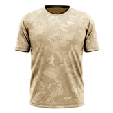 Nahtloses Kurzarm-Funktionsshirt – Beige