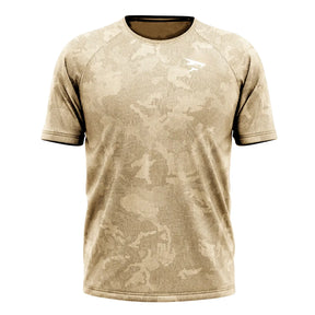 Nahtloses Kurzarm-Funktionsshirt – Beige
