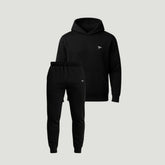 Set: 1 Hoodie mit Kängurutasche + 1 Jogginghose – komplett in Schwarz