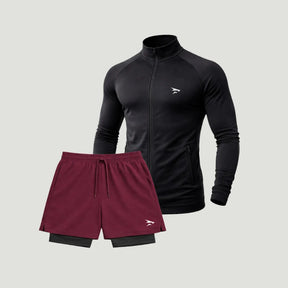 Set: 1 Kompressionsjacke + 1 Paar 2-in-1-Kompressionsshorts