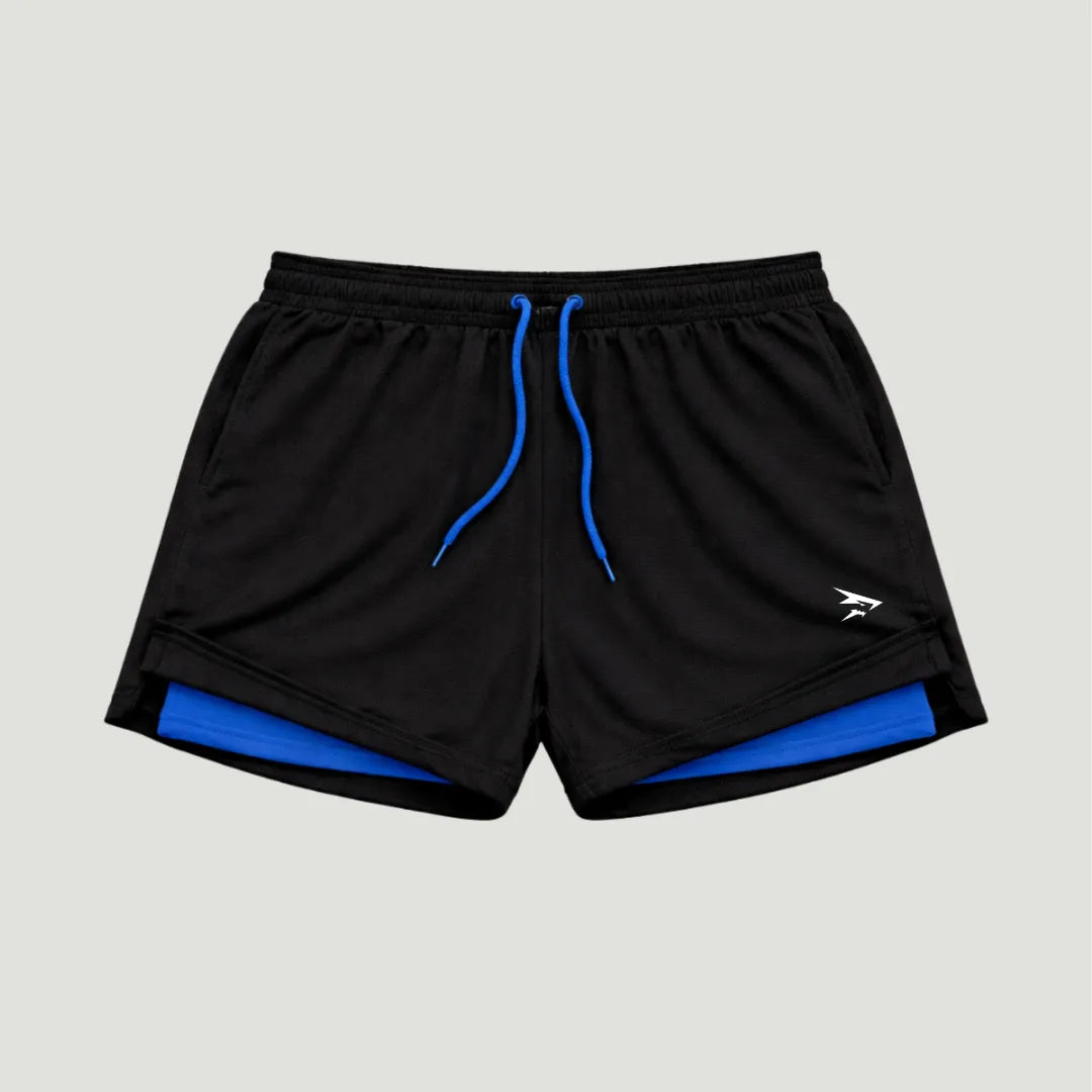 Herren-Dri-Fit-Kompressionsshorts mit blauem Innenfutter