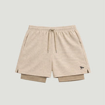 Beige Kompressions-Shorts aus Dry-Fit-Material