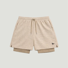 Beige Kompressions-Shorts aus Dry-Fit-Material