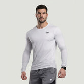 Weißes Langarm-Funktionsshirt – nahtlos