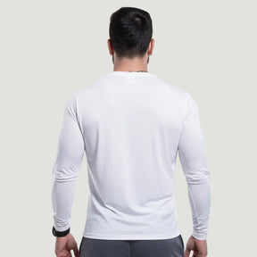 Weißes Langarm-Funktionsshirt – nahtlos