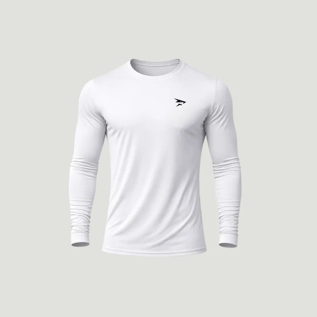 Weißes Langarm-Funktionsshirt – nahtlos