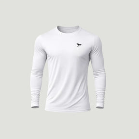 Weißes Langarm-Funktionsshirt – nahtlos