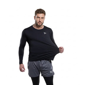 Schwarzes Langarm-Dri-Fit-Shirt – nahtlos