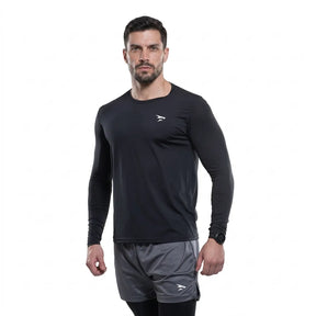 Schwarzes Langarm-Dri-Fit-Shirt – nahtlos