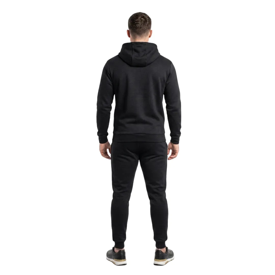 Set: 1 Hoodie mit Kängurutasche + 1 Jogginghose – komplett in Schwarz