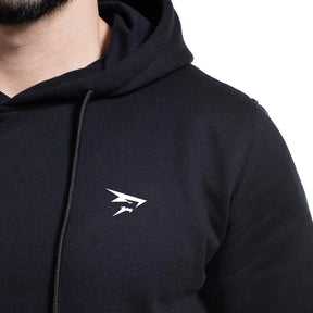 Set: 1 Hoodie mit Kängurutasche + 1 Jogginghose – komplett in Schwarz