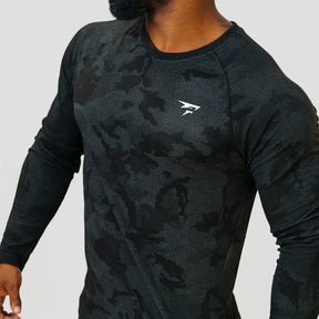 Dry-Langarmshirt – Schwarz – Nahtlos