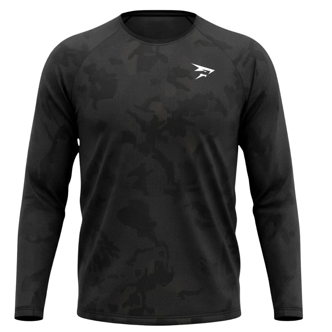 Dry-Langarmshirt – Schwarz – Nahtlos