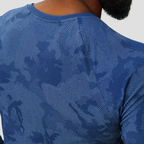 Langarm-Funktionsshirt – Blau – Nahtlos