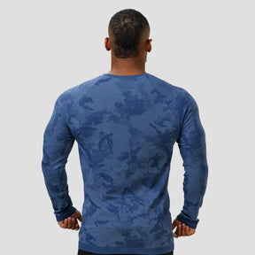 Langarm-Funktionsshirt – Blau – Nahtlos