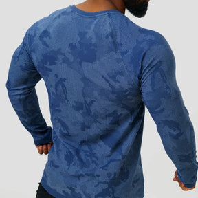 Langarm-Funktionsshirt – Blau – Nahtlos