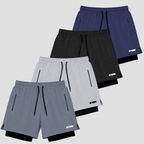 Hybrid-Performance-Kompressionsshorts mit Dry-Fit-Technologie (4er-Pack)