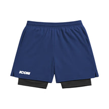 Dunkelblaue Kompressions-Shorts mit Dri-Fit-Technologie