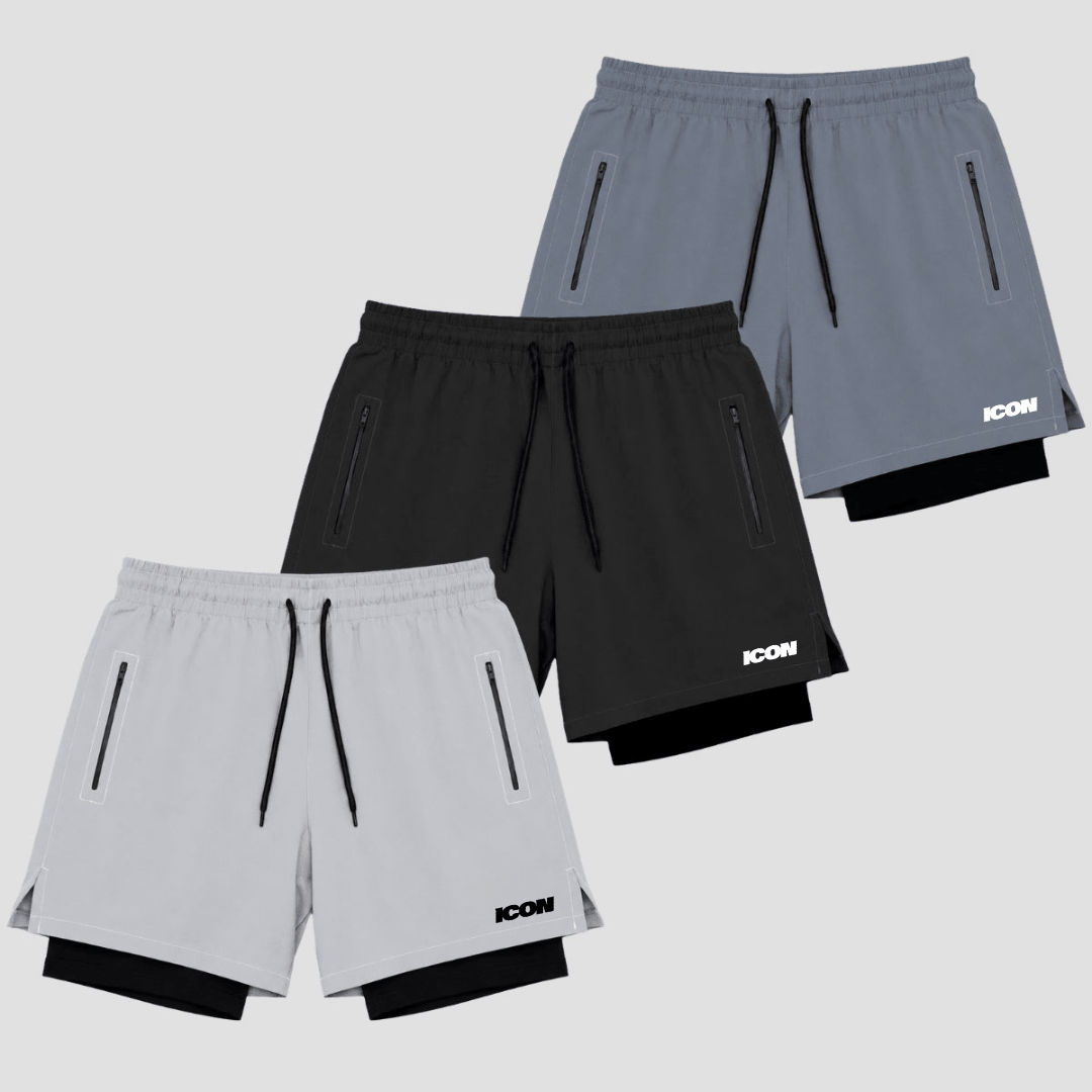 Hybrid-Performance-Kompressionsshorts mit Dry-Fit-Technologie (3er-Pack)