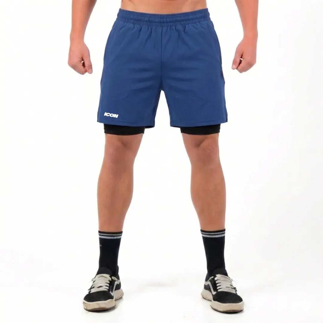 Dunkelblaue Kompressions-Shorts mit Dri-Fit-Technologie